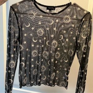 Moon & stars mesh top